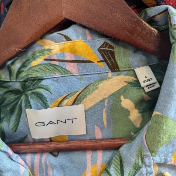 GANT - Patterned short sleeve shirt - Sz L - Picture 5 of 6